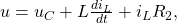 u=u_C+L\frac{di_L}{dt}+i_L R_2,
